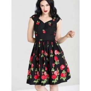 Hell Bunny Black with roses print dress